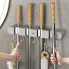 Lot of (7) Wall Mounted Broom Storage Rack with Hooks