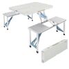 VINGLI 4FT Folding Picnic Table with Seats and Umbrella Hole, 265lb Capacity