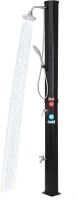 9.3 Gallon Solar Heated Outdoor Shower, 7.2FT Height, 360&deg;Rotating Rainfall + 6FT Handheld Shower + Foot Faucet, Freestanding Black Poolside Shower with Hot & Cold Water Adjustment
