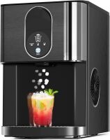 Cowsar Nugget Ice Maker Countertop, 44lbs/24H Soft Chewable Pellet Ice Machine with Dispenser, Self-Cleaning, 2.4L Removable Water Tank, One-Click Operation, Ideal for Home/Kitchen/Bar/Office, Black