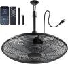 addlon Outdoor Fans for Patios, 20 inch IP65 Waterproof Gazebo Fan Remote&APP Control, 6 Speeds, Quiet, DC Motor, Plug in Ceiling Fan with Hook Hanging Caged Fan for Pergola Porch Canopy Backyard