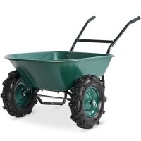 Dual-Wheel Wheelbarrow w/Built in Stand, 500lb Capacity, Extra Large Wheels