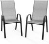 VINGLI Stackable Outdoor Dining Chairs, Set of 2