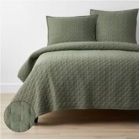 Air Layer Green King Cotton Blend Quilt