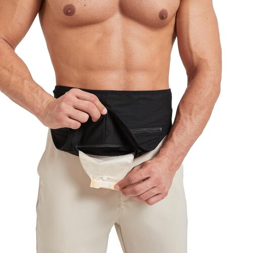DERAYMI Ostomy Belts for Men Women, Ostomy Bag Cover for Keeping Ostomy Bag in Place, Colostomy Support Belt Ostomy Wrap for Swimming Outdoor Activities (XL)