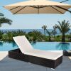 Wicker Chaise Chair with Padded Cushion