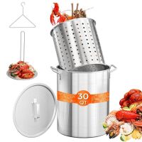 ROVSUN 30 QT Aluminum Stock Pot with Basket