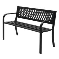 2-Person 47 in. Garden Patio Park Steel Bench with Flexible PVC Mesh Backrest