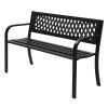 2-Person 47 in. Garden Patio Park Steel Bench with Flexible PVC Mesh Backrest
