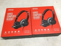 Lot of (2) Mpow HC6 Wired Computer Headsets&nbsp;with Microphone