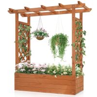 Outdoor Wooden Raised Garden Bed 43.5 X 17.5 X 44.5In