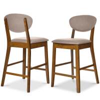 Set of 2 Modern Counter-Height Bar Stool Set W/ Upholstered Seat Cushion