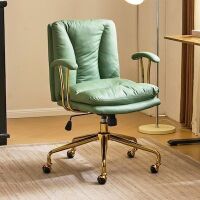 24" W Green Swivel Upholstered PU Office Chair