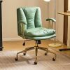 24" W Green Swivel Upholstered PU Office Chair