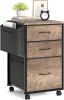 VINGLI 3 Drawer File Cabinet with Side Bag
