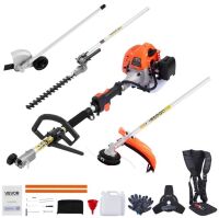 VEVOR 2 Cycle Gas Power Handheld Hedge Trimmer, 4-in-1 26cc Weed Eater with Protective Gear Set, Includes Hedge and String Trimmer, Edger, Brush Cutter