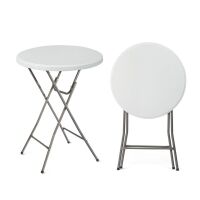32" Round Folding Portable Plastic Table Bar Height