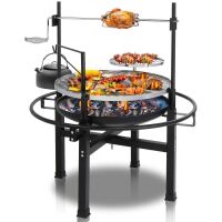 ROVSUN 33" 2 in 1 Wood Burning Fire Pit with Grills