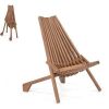 VINGLI Wooden Slat Patio Chair