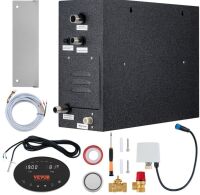 VEVOR Steam Shower Generator, 15 kW, Segmented Heating & Temperature Customization & 24h Timer Steam Bath Kit, Automatic Drainage Luxury Home Steam Shower System, Acrylic Room Tested to UL Standards