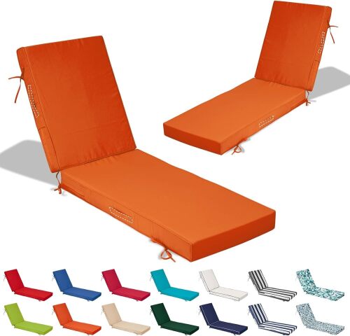 Lounge Cushions for Outdoor Furniture,Outdoor Lounge Chair Cushions Set of 2