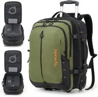 Rolling Vacuum Backpack Travel with One-Button Compression, 55L Expandable, Water Resistant Carry-On Suitcase Luggage, Ideal for Outdoor/Family/Trips
