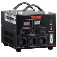 VEVOR Power Converter, 3000W, Durable Step Up/Down Unit, Switches between 110V and 220V, Includes US and EU Outlets plus 5V USB, CE Approved