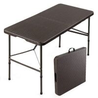 Brown Plastic Folding Table 4'