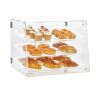 VEVOR 3-Tier Commercial Countertop Acrylic Bakery Display Case, Rear Door Access & Removable Shelves, 20.7"x17"x16.3"