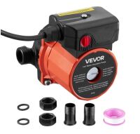 VEVOR Hot Water Recirculating Pump, 10 GPM, 3-Speed Control, 0.13 HP, 110-120V, NPT 3/4 in to NPT 1/2 in Adapter, Cast Iron Head