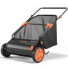 VEVOR Push Lawn Sweeper, 26 in Leaf & Grass Collector with 7 cu. ft. Hopper Bag, Adjustable Brush Height & Spinning Brushes