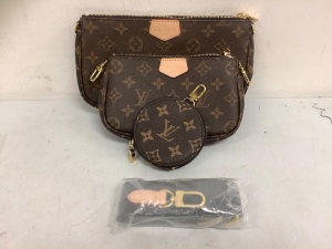 Louis Vuitton Clutch w/ wallet and coin purse, Authenticity Unknown, Appears New, Sold as is