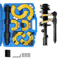 VEVOR Strut Spring Compressor Set, Interchangeable Fork Strut Coil Extractor Remover Tool, with Yellow Protective Sleeve and Carrying Case