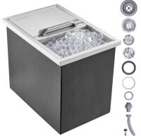 VEVOR Stainless Steel Drop in Ice Chest with Sliding Cover, 18"L x 12"W x 14.5"H, 40.9 qt
