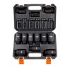 VEVOR 1/2" Drive Impact Socket Set, 9 Piece Deep Socket Set Metric 29-38mm, 6 Point Cr-Mo Alloy Steel for Auto Repair, Easy-to-Read Size Markings, Rugged Construction, Includes Storage Case