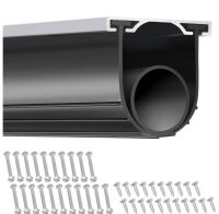 VEVOR U Shape +O Ring Combination Garage Door Weather Stripping with Pre-drilled Aluminum Track Retainer Kit, 5/16 inch T-ends and 3 3/4 inch Width (16 Ft, Black)