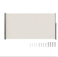 VEVOR Retractable Side Awning, 71''x 138'' Outdoor Privacy Screen, UV 30+, Beige