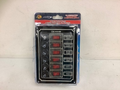 6 Gang Switch Panel, Appears New, Sold as is