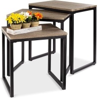 3-Piece Modern Stackable Accent End Table Set&nbsp;w/Water-Resistant Tabletop