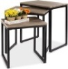 3-Piece Modern Stackable Accent End Table Set&nbsp;w/Water-Resistant Tabletop