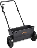VEVOR Broadcast Spreader, 50LBS Capacity, Drop Spreader with Hopper Grate, 18 in Spreading Width & 30 Settings, 10 in All Terrain Tires