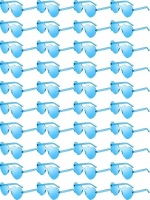 40 Pairs Heart Shaped Glasses, Blue