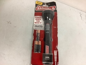Coleman Flashlight, Appears new, Untested, Sold as is