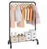 Heavy Duty Clothing Garment Rack with Hanging Rod and Bottom Storage Area