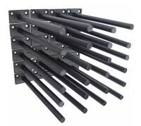 8 in. Solid Steel Floating Shelf Bracket for Floating Wood Shelves, Black (24-Pack)