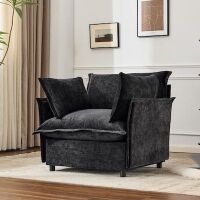 VINGLI 34-in Width Oversized Upholstered Armchair Soft with Chenille Fabric