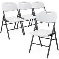 Heavy Duty Folding Chairs Portable HDPE Plastic Seat with Steel Frame