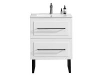 24 in. W x 16 in. D x 32 in. H Freestanding White Bath Vanity with White Ceramic Sink Top Unassembled