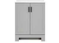 Glacier Bay Oakley 25 in. Single Sink Pearl Gray Freestanding Bath Vanity - No Top