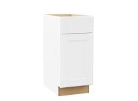 Hampton Bay Shaker 15 in. W x 24 in. D x 34.5 in. H Assembled Base Kitchen Cabinet in Satin White